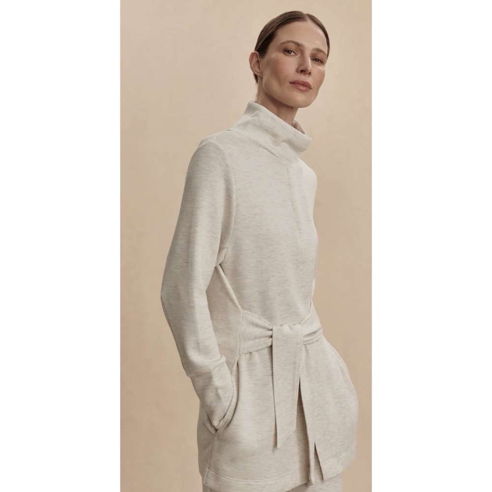 NWT Varley Anset Jacket Sz S Ivory Marl DoubleSoft Preppy Designer Chic $158
